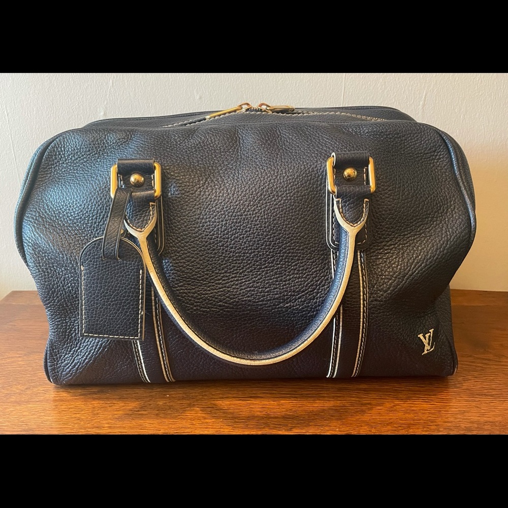 Navy Blue Louis Vuitton  Boston Tobago Carryall Travel Bag